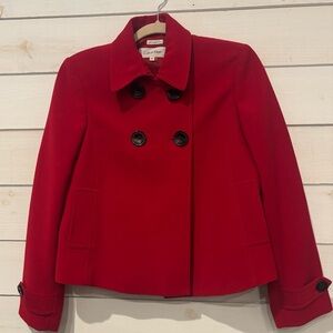 Calvin Klein Red Peacoat Tailored short Peacoat 8 Petite